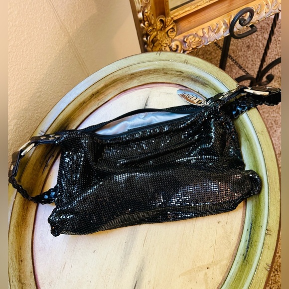 Vintage Black Mesh WHITING DAVIS Hand Bag Purse - Picture 4 of 17